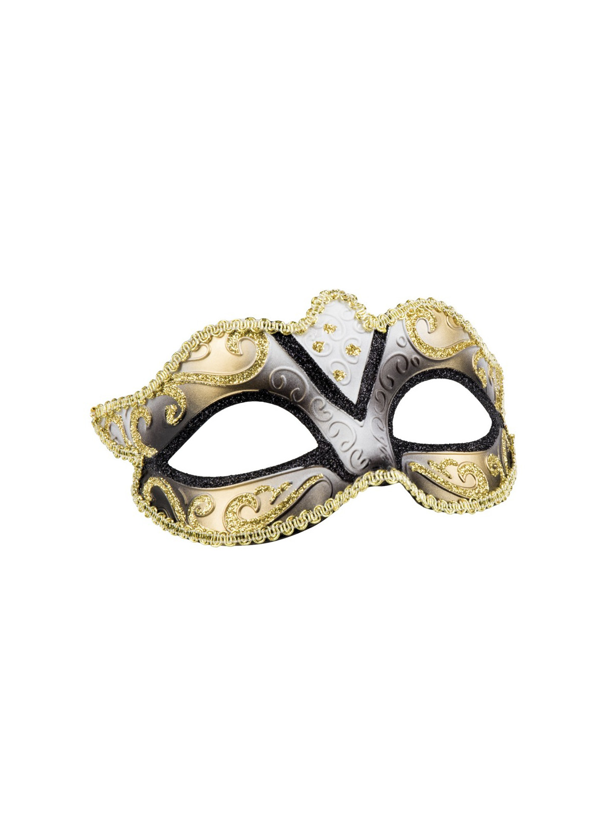 Veneetsia mask felina kuldse/hõbedase kaunistusega