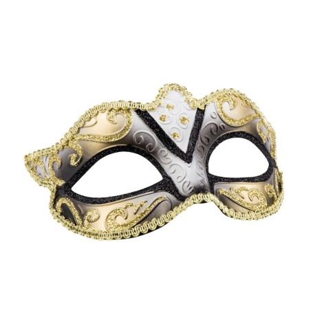 Veneetsia mask felina kuldse/hõbedase kaunistusega
