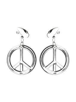 Hõbedane hipimärgiga kõrvarõngaste ja kaelaehte komplekt