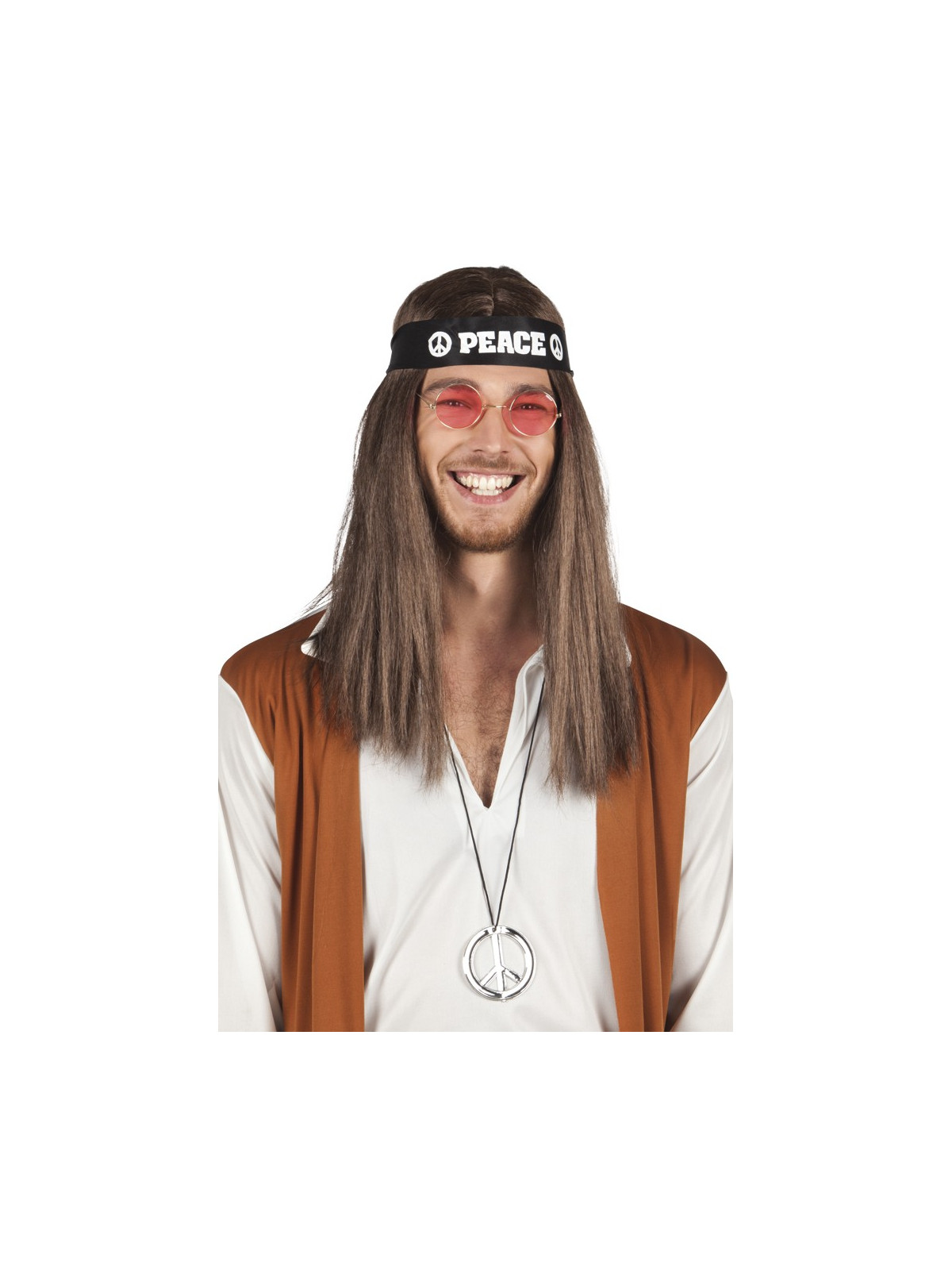 Hipi komplekt peapela, prillide ja hipimärgiga kaela.