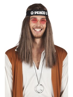 Hipi komplekt peapela, prillide ja hipimärgiga kaela.