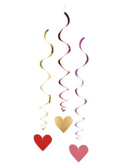 Rippuvad südame dekoratsioonid spiraalil 85cm