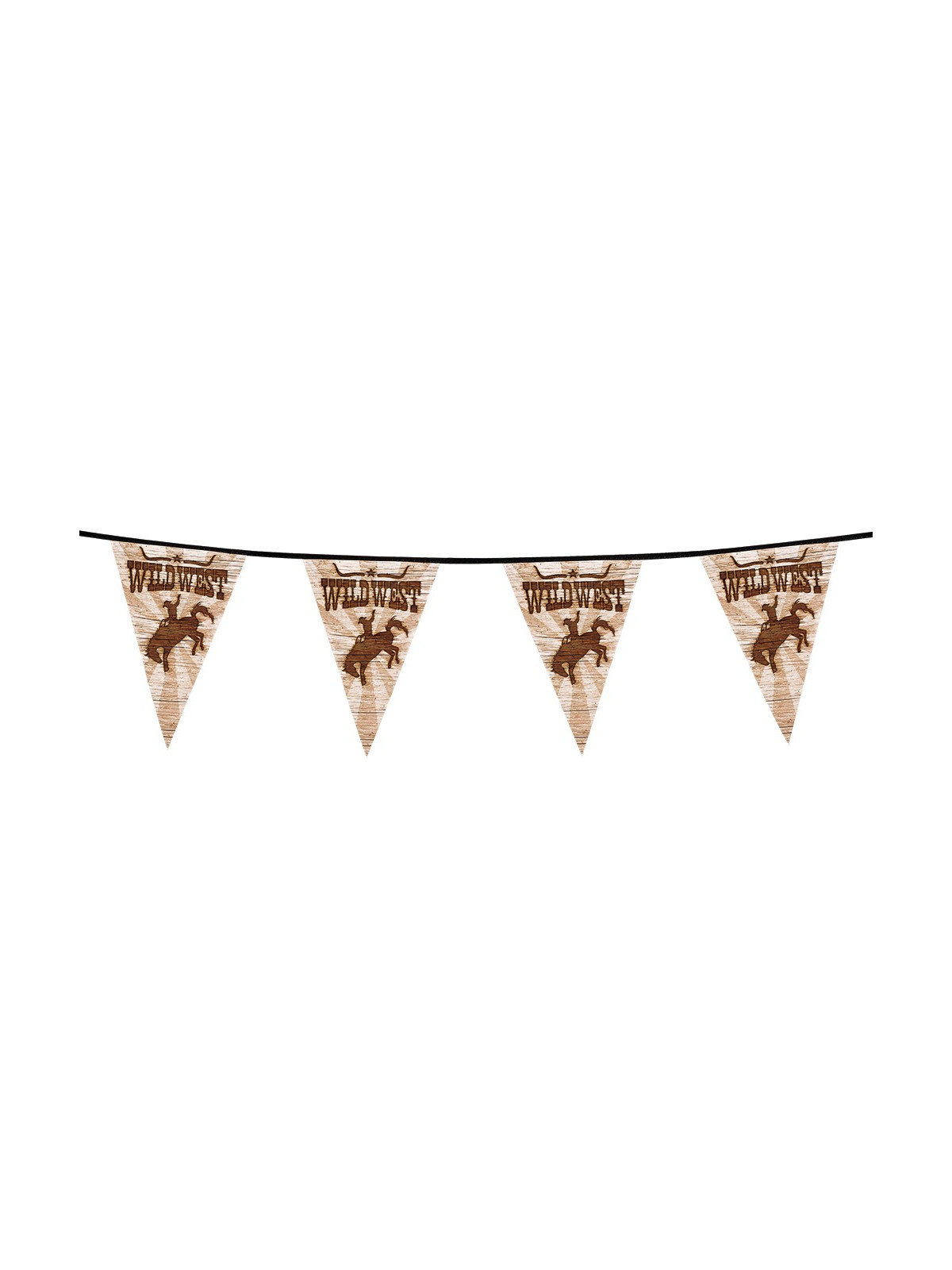 Dekoratsioon- kauboiteemalised lipukesed 6m paelal