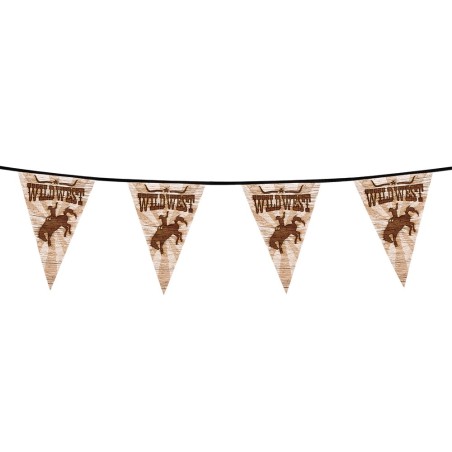 Dekoratsioon- kauboiteemalised lipukesed 6m paelal