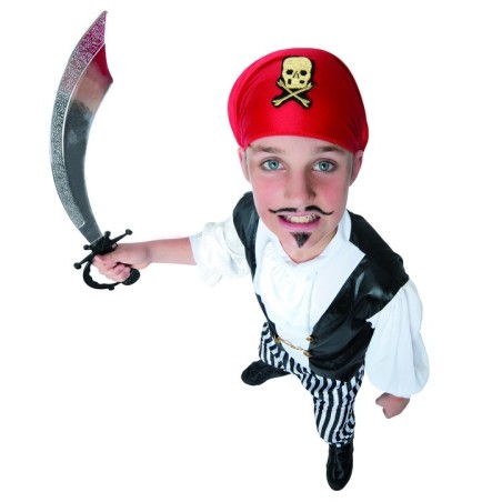 Poiste piraadikostüüm mustvalgete pükstega