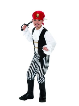 Poiste piraadikostüüm mustvalgete pükstega