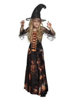 Laste nõid pika kleidiga ja mütsiga 4-6