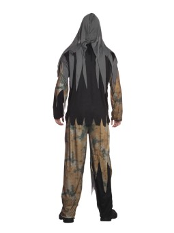 Täiskasvanute punaste ribidega ja maskiga kostüüm L-XL