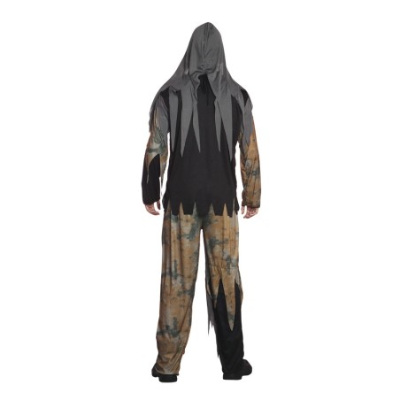 Täiskasvanute punaste ribidega ja maskiga kostüüm L-XL