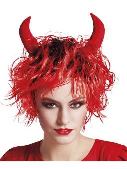 Nõia sassis punane parukas sarvedega