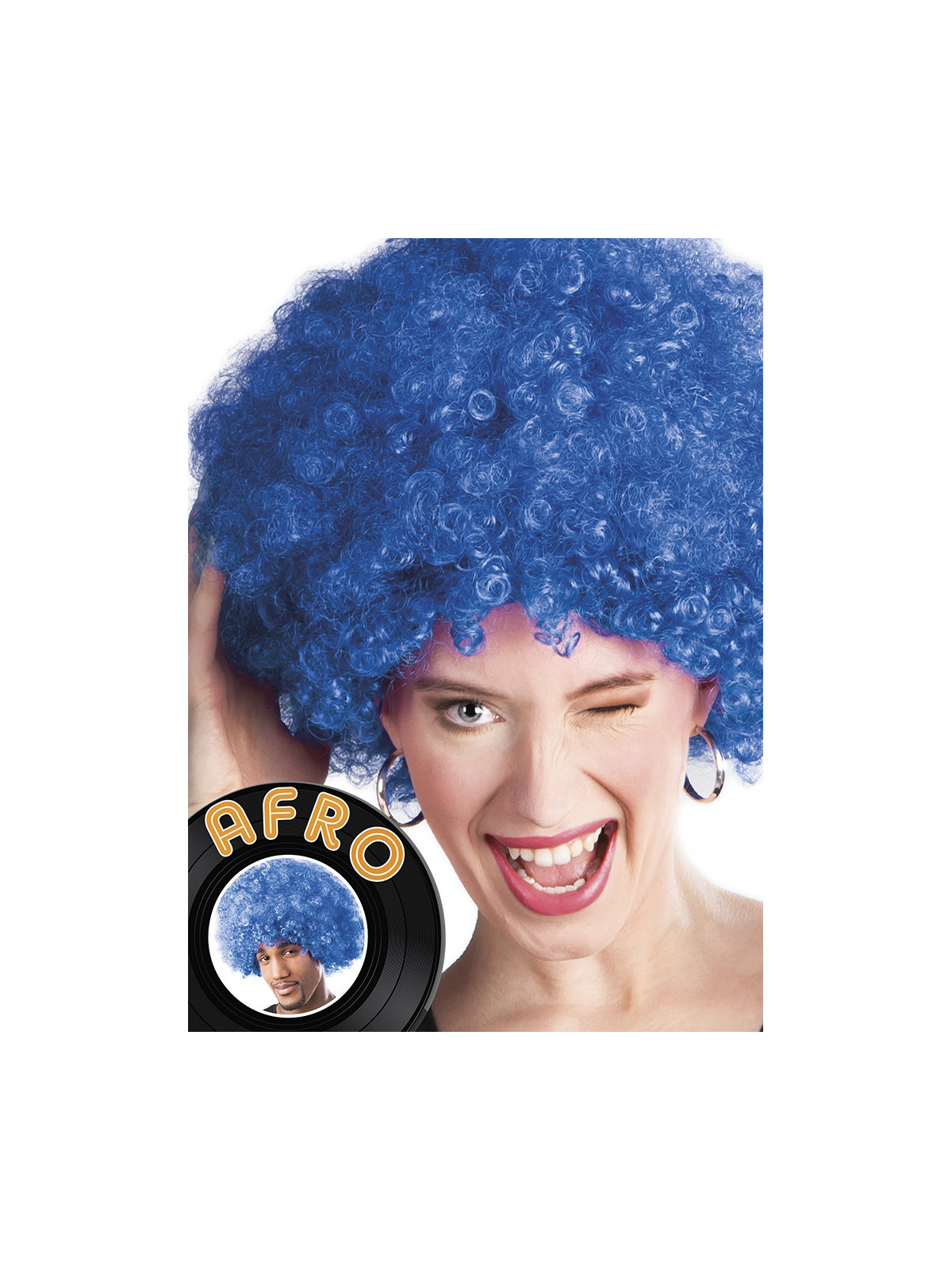 Afro parukas sinine