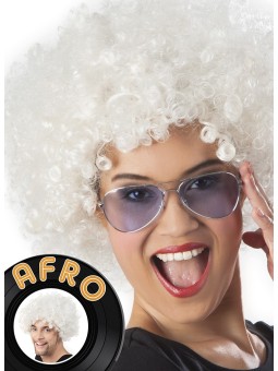 Afro parukas valge