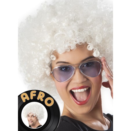 Afro parukas valge