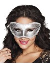 Pidulik hõbedane mask hõbedase kirja ja nöörkaunistusega