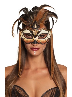 Kuldse tooniga narmastega mask