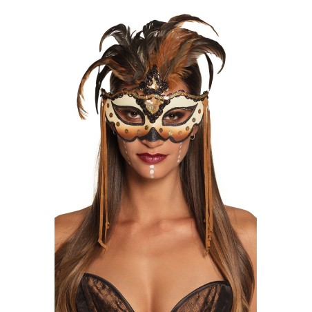 Kuldse tooniga narmastega mask