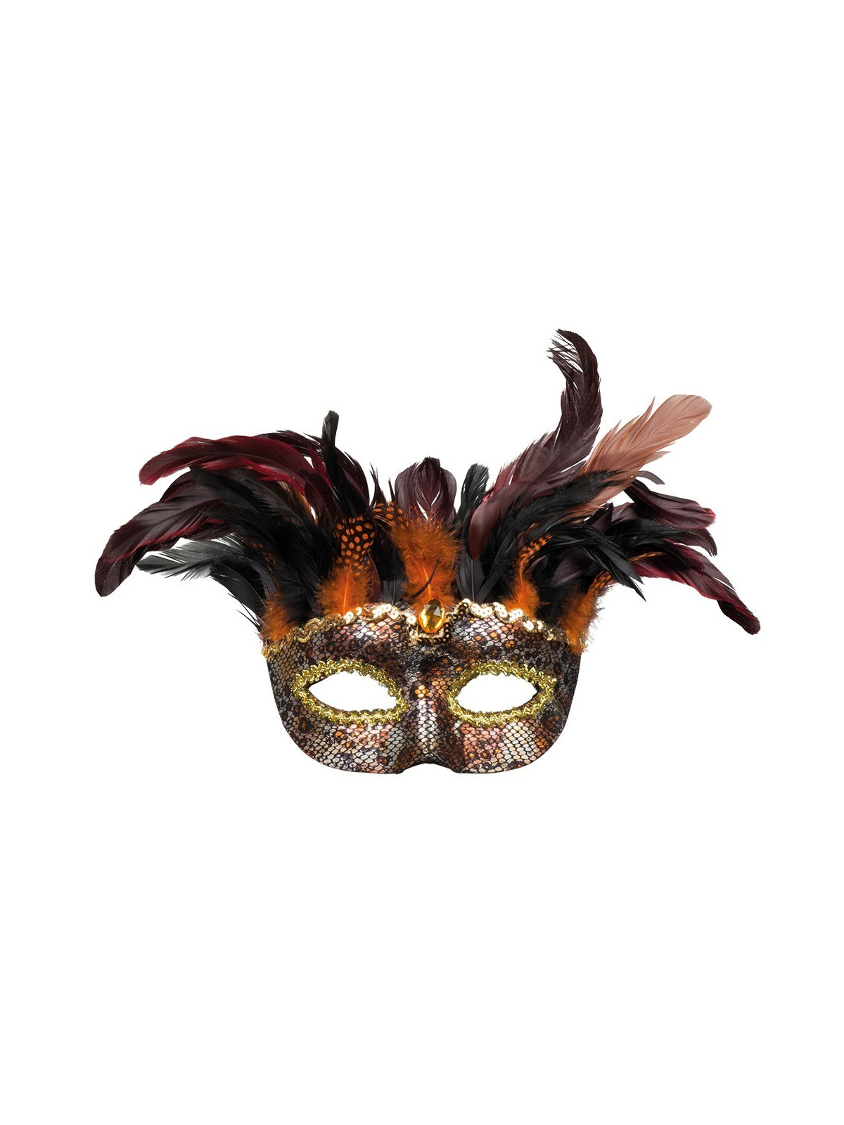 Täpiliste sulgedega  ja kiviga mask