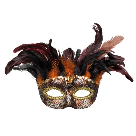 Täpiliste sulgedega  ja kiviga mask