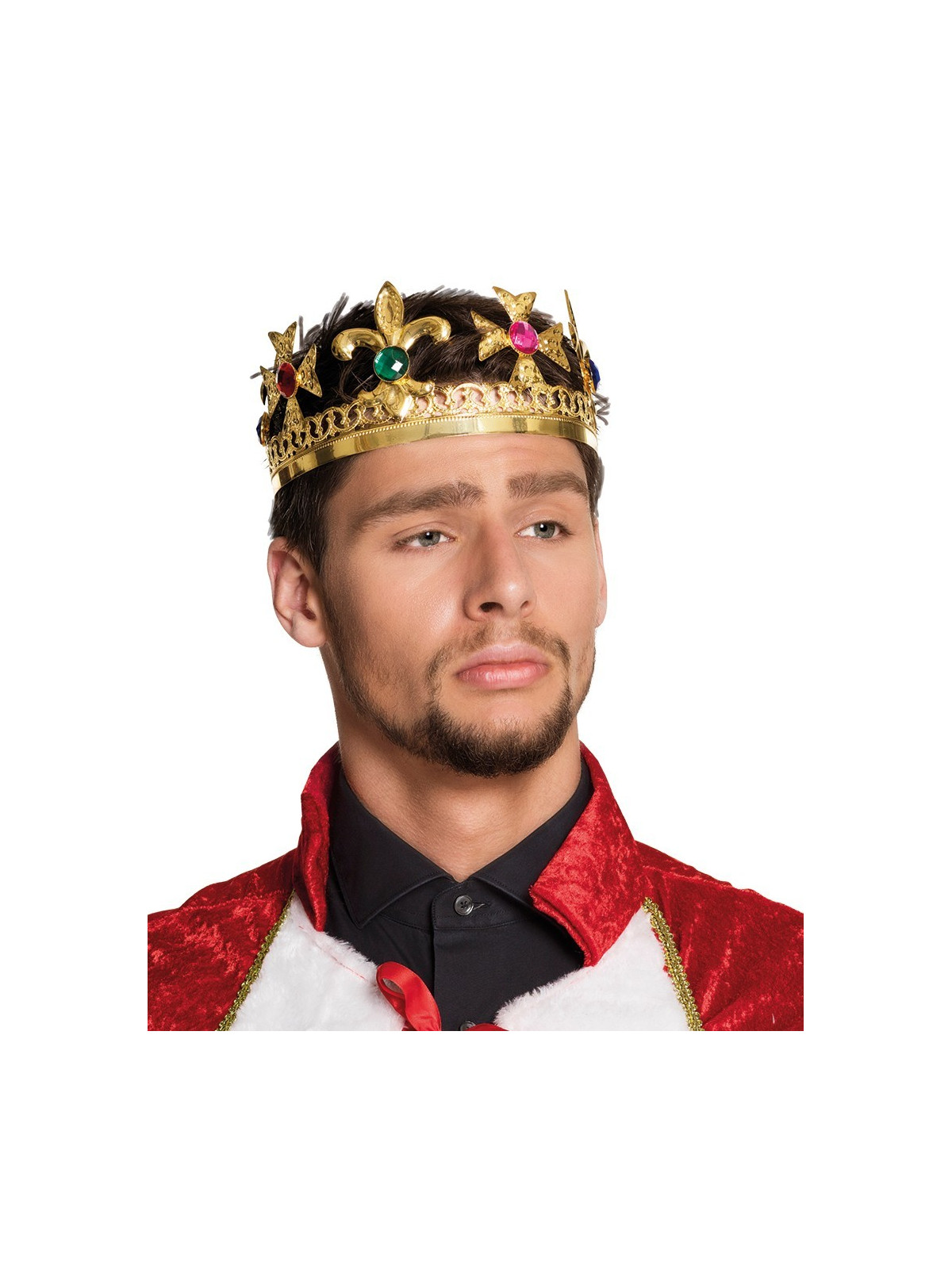 Metallist kuldne suurte kividega kroon