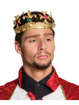 Metallist kuldne suurte kividega kroon