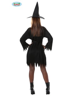 Must nõiakleit sakilise äärega ja mütsiga L