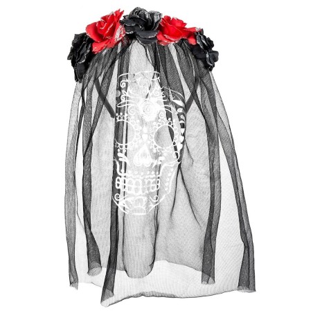 Musta ja punaste lilledega loor pravõrul