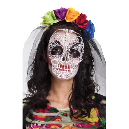 Värviliste lilledega must loor peavõrul