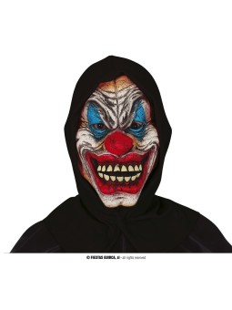 Klouni mask musta kapuutsiga