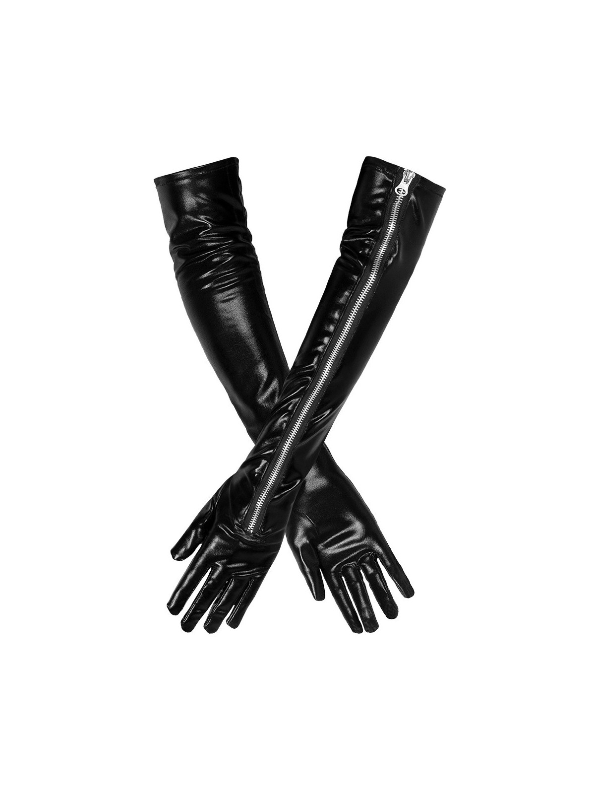 Mustad üleküünarnuki lukuga kindad