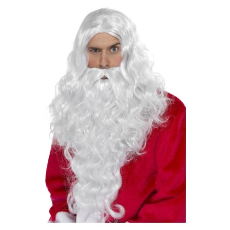 Jõuluvana valge pikem habe ja parukas
