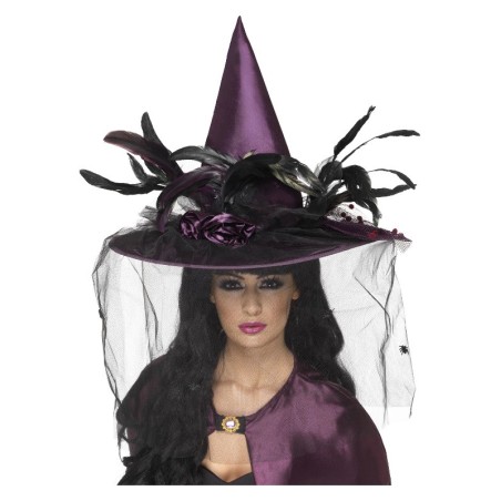 Lilla nõiamüts kaunistustega ja looriga