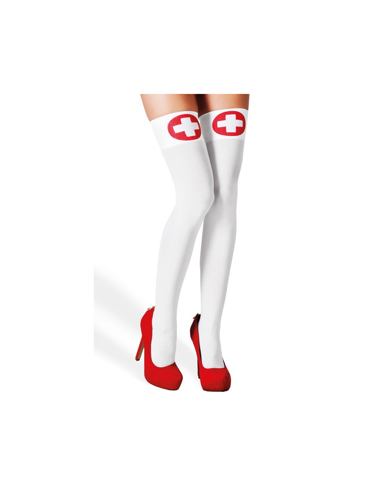 Valged sukad/ülepõlvepõlvikud ristiga