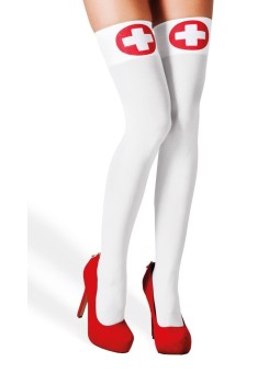 Valged sukad/ülepõlvepõlvikud ristiga