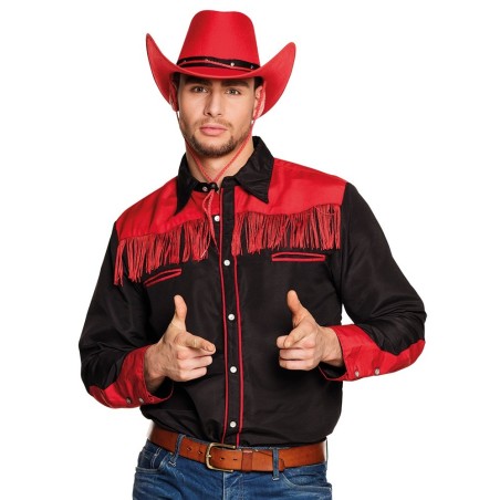 Mustpunane vesterni kauboi särk L