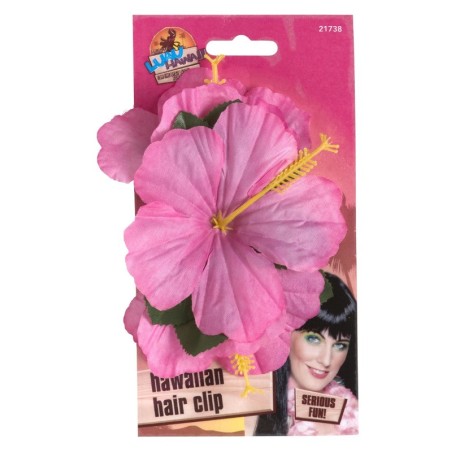 Hawaii roosade õitega juusteklamber