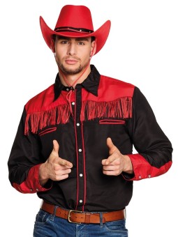 Mustpunane vesterni kauboi särk M