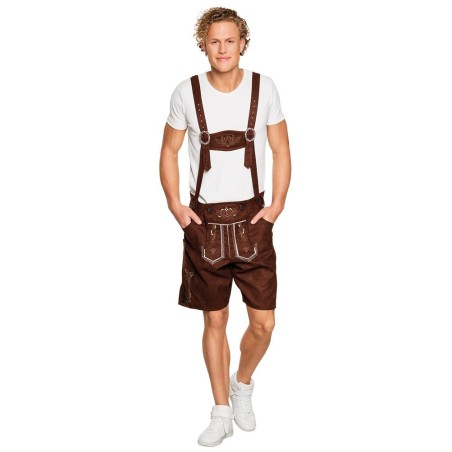 Meeste pruunid baieri püksid traksidega L/XL