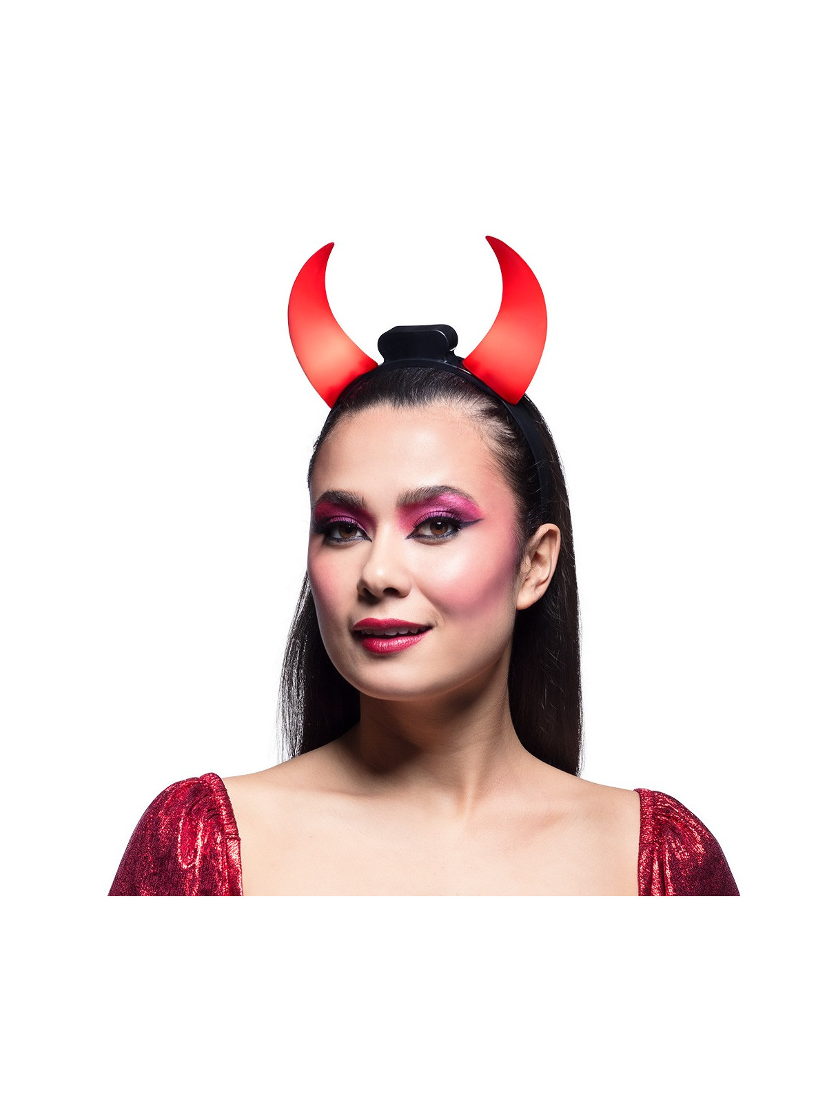 Saatana LED tuledega punased sarved