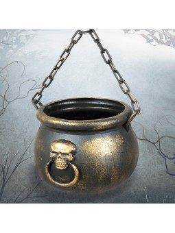 Kuldne pealuuga katel ketist sangaga