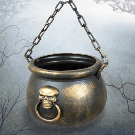 Kuldne pealuuga katel ketist sangaga