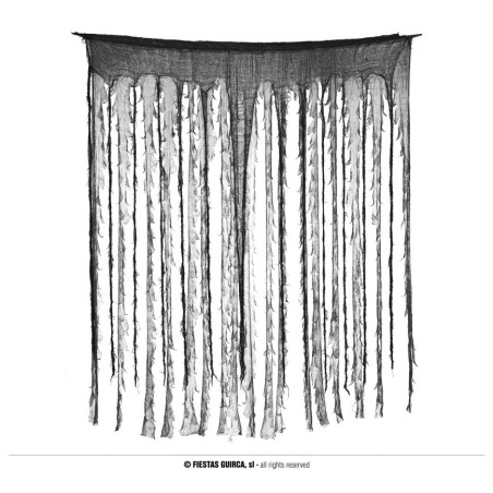 Halli ja musta ribaline õuduskardin