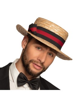 Õlgkaabu meestele mustapunase lindiga