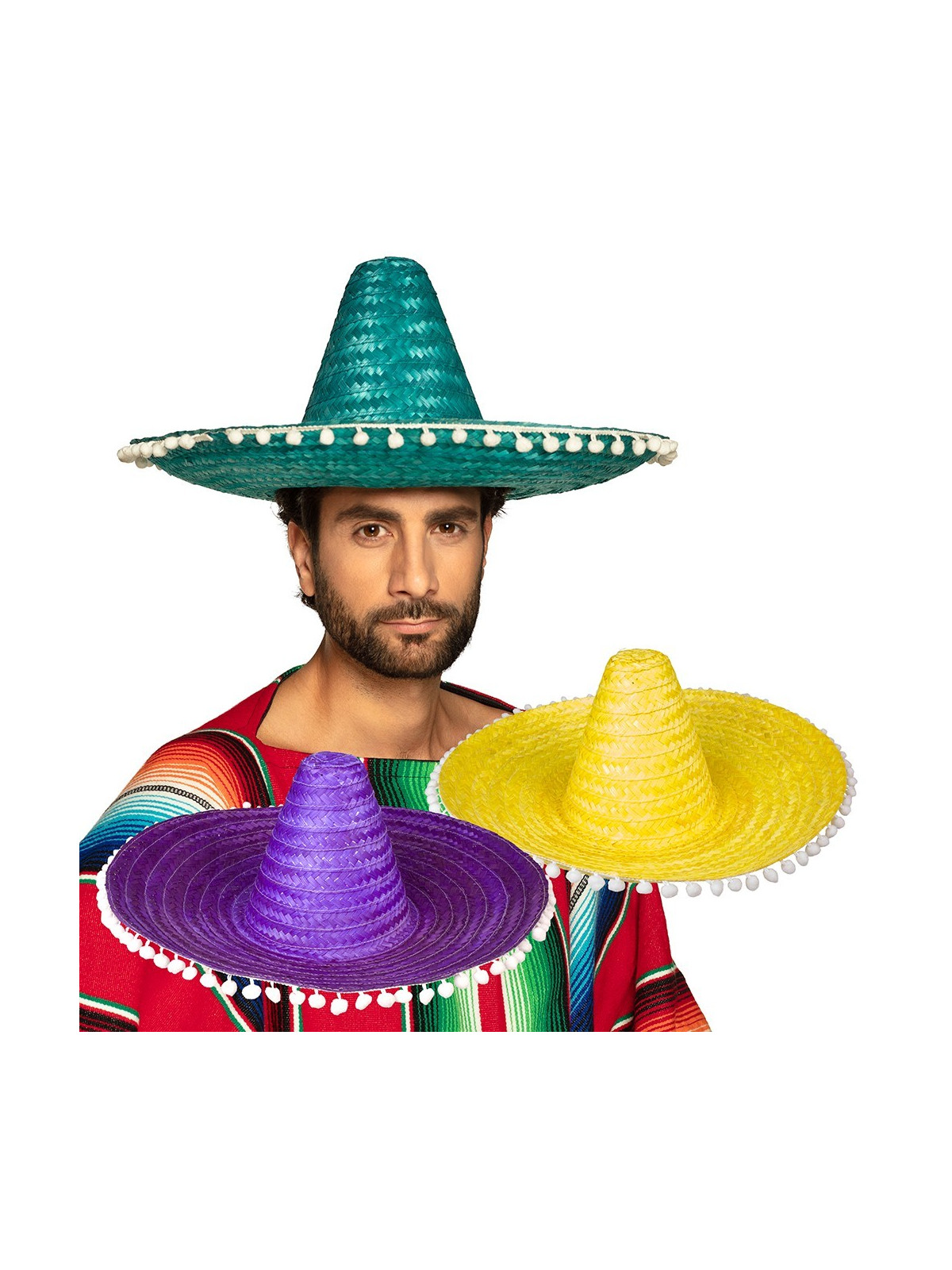 Sombreero erinevad värvid tuttidega ääres