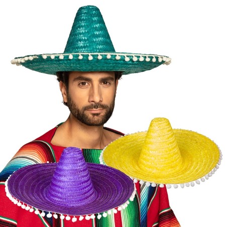 Sombreero erinevad värvid tuttidega ääres