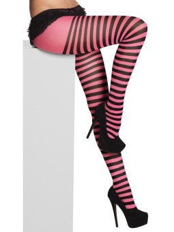 Neoonroosa musta triibulised sukkpüksid