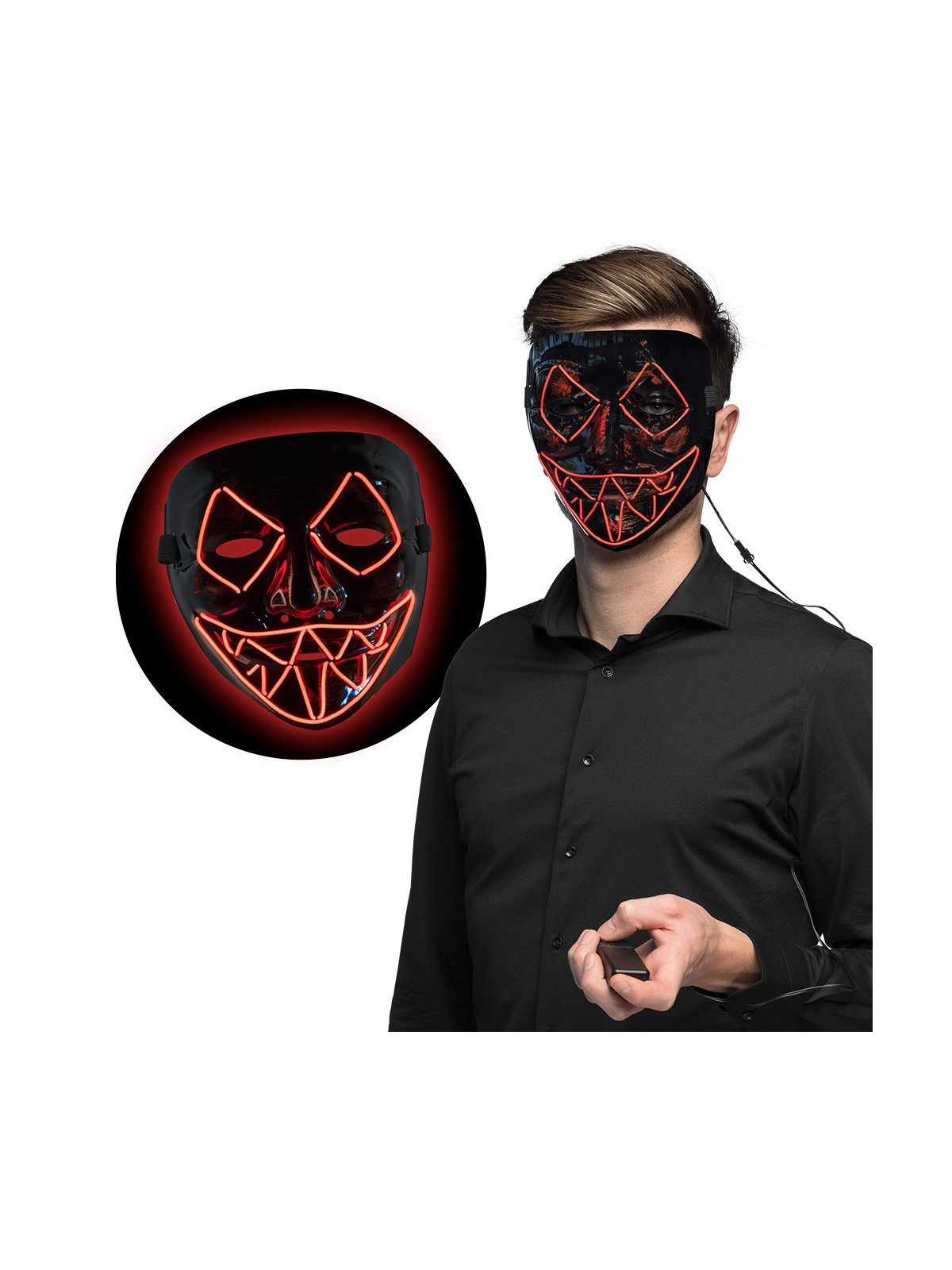 Punaste LED tuledega killer mask