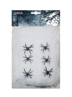 Valge ämbliku võrk 100gr, 6 ämblikuga