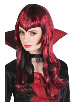 Punase musta triibuline erilise tukaga parukas