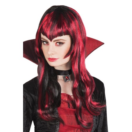 Punase musta triibuline erilise tukaga parukas