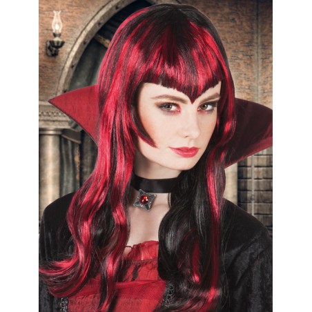 Punase musta triibuline erilise tukaga parukas